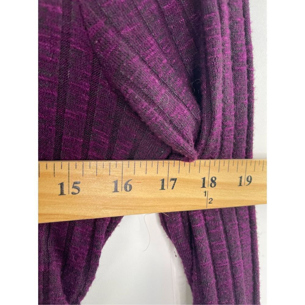 Michael Stars Ribbed Purple Long Sleeve Ruched Side Top OS - Picture 4 of 8